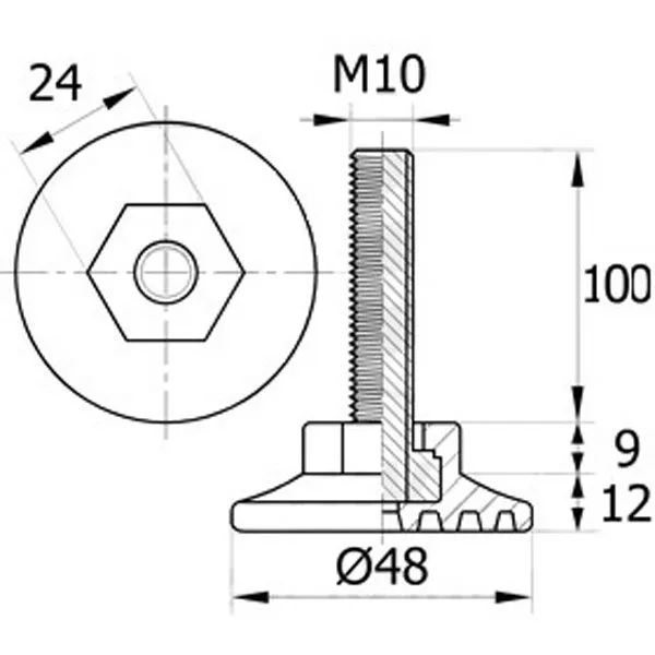 Резьбовая опора 48М10-100
