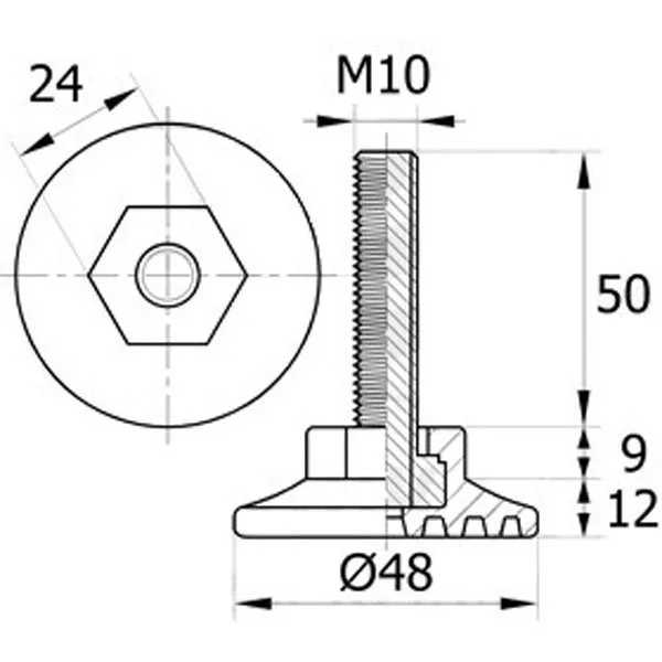 Резьбовая опора 48М10-50