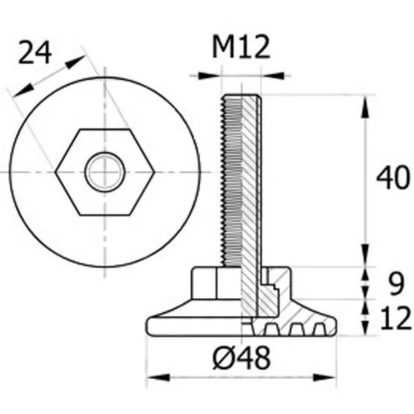 Резьбовая опора 48М12-40