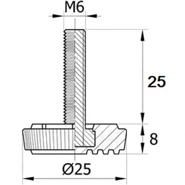 Резьбовая опора 25М6-25