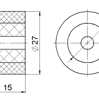 Колесо обрезиненное 27×15