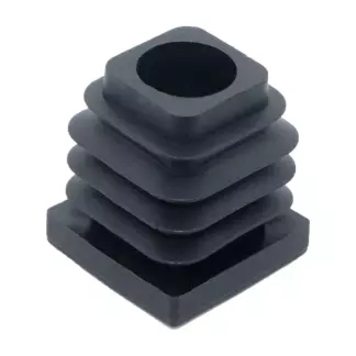 Заглушка квадратная 25×25 с резьбовой втулкой М8 (вариант 2), чёрная